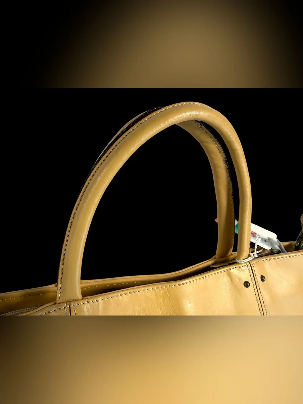 Italian Vachetta Leather Classic  Tote Bag with Shoulder Strap